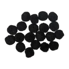 Dekoračné pompony 2 cm čierne - sada 20 ks